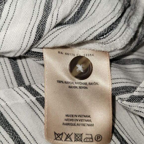 Anthropologie Maeve Fairhope White Stripe ButtonDown Flutter Sleeve Blouse Top S - Picture 13 of 13